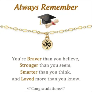 JSJOY Graduation Gifts for Her Class Of 2024 Gold Bracelets for Women 8th Grade High School College Inspirational Gifts for Daughter Granddaughter Sister Friend