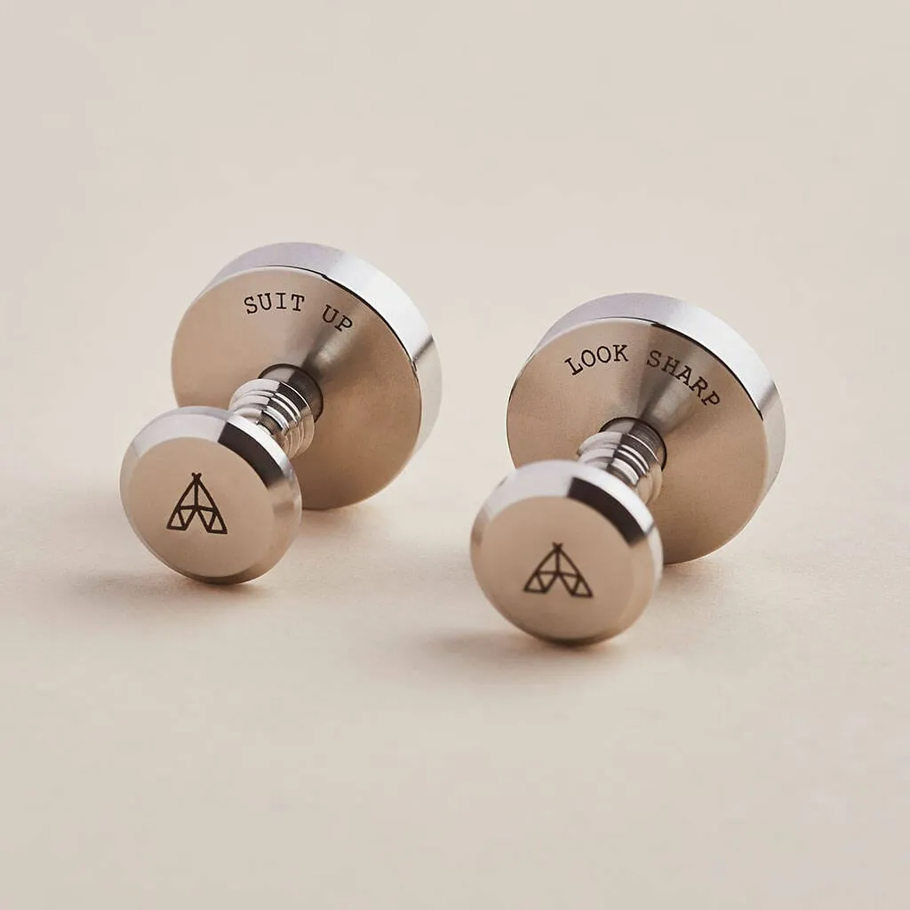 Personalised Stainless Steel Hidden Detail Cufflinks