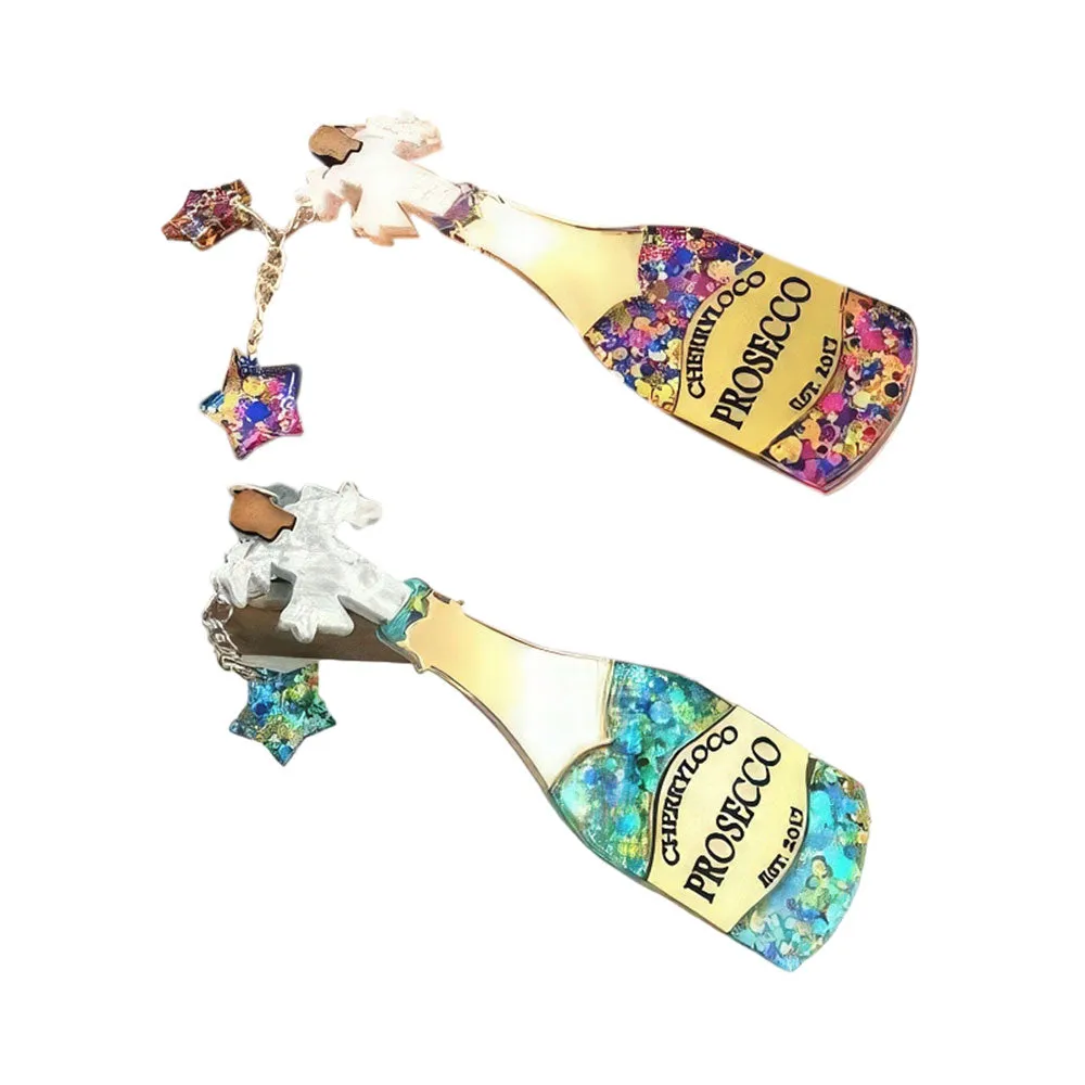 Prosecco Bottle Brooch by Cherryloco Jewellery