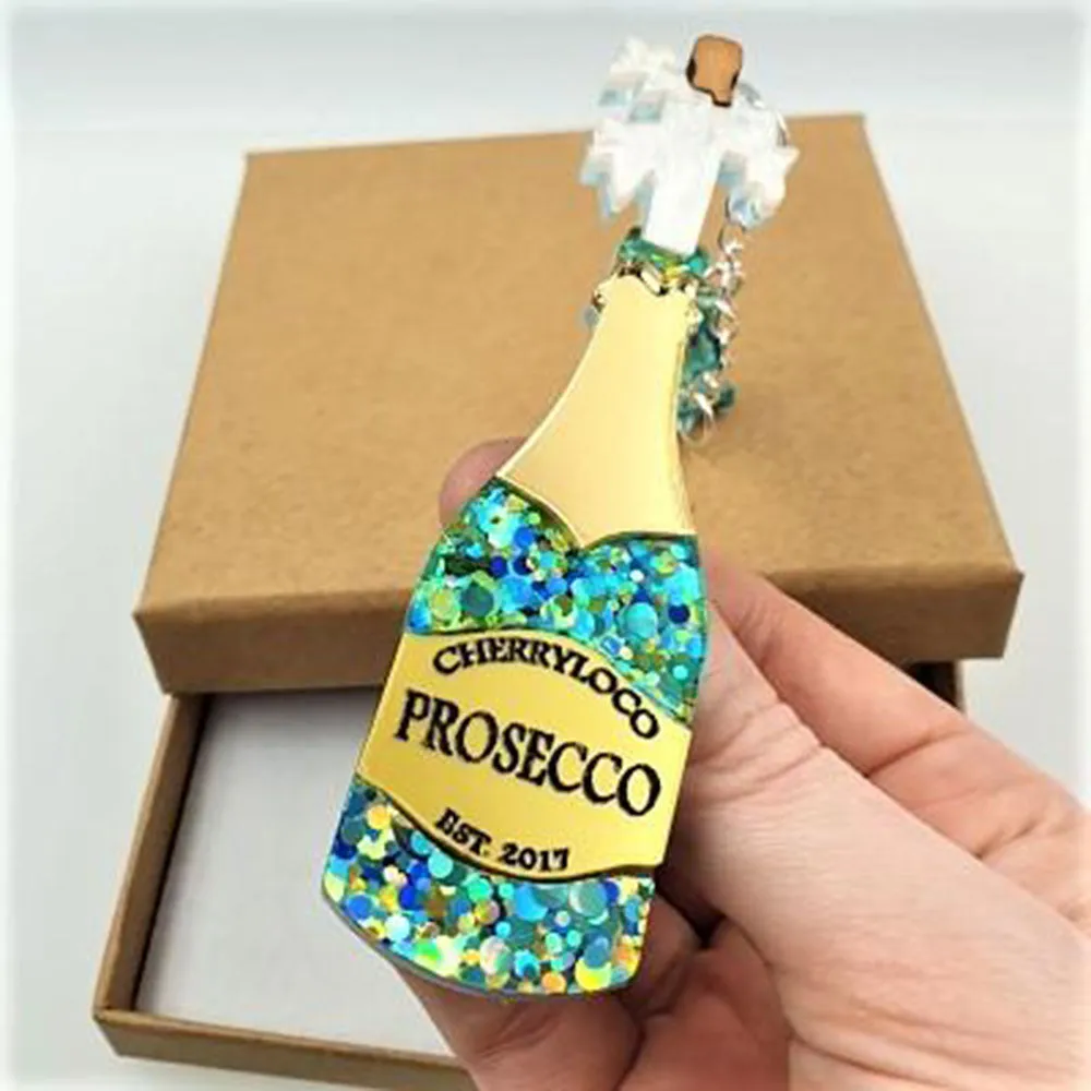 Prosecco Bottle Brooch by Cherryloco Jewellery