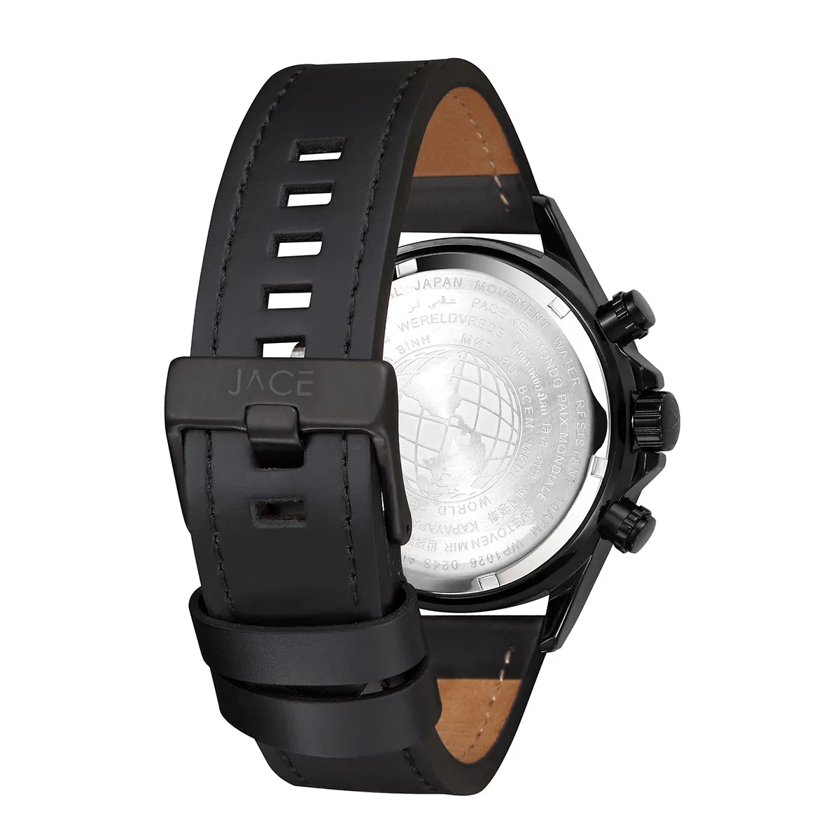 "DHAKA" MEN`S LEATHER BAND CHRONOGRAPH WATCH