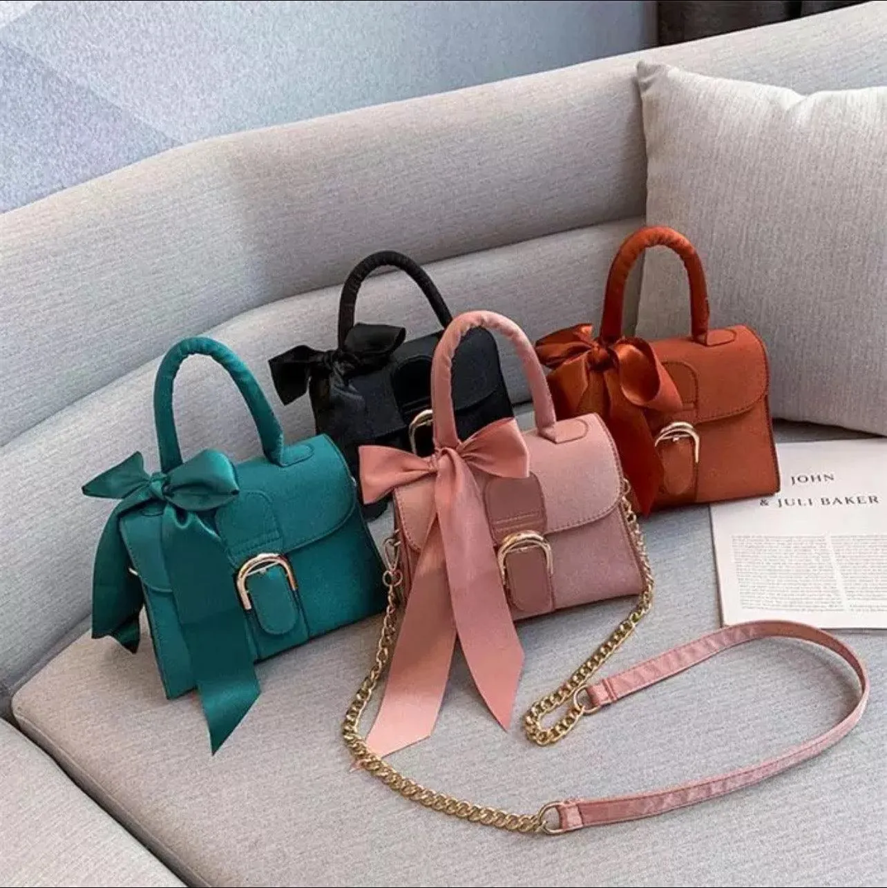 Satin Bow Handbag