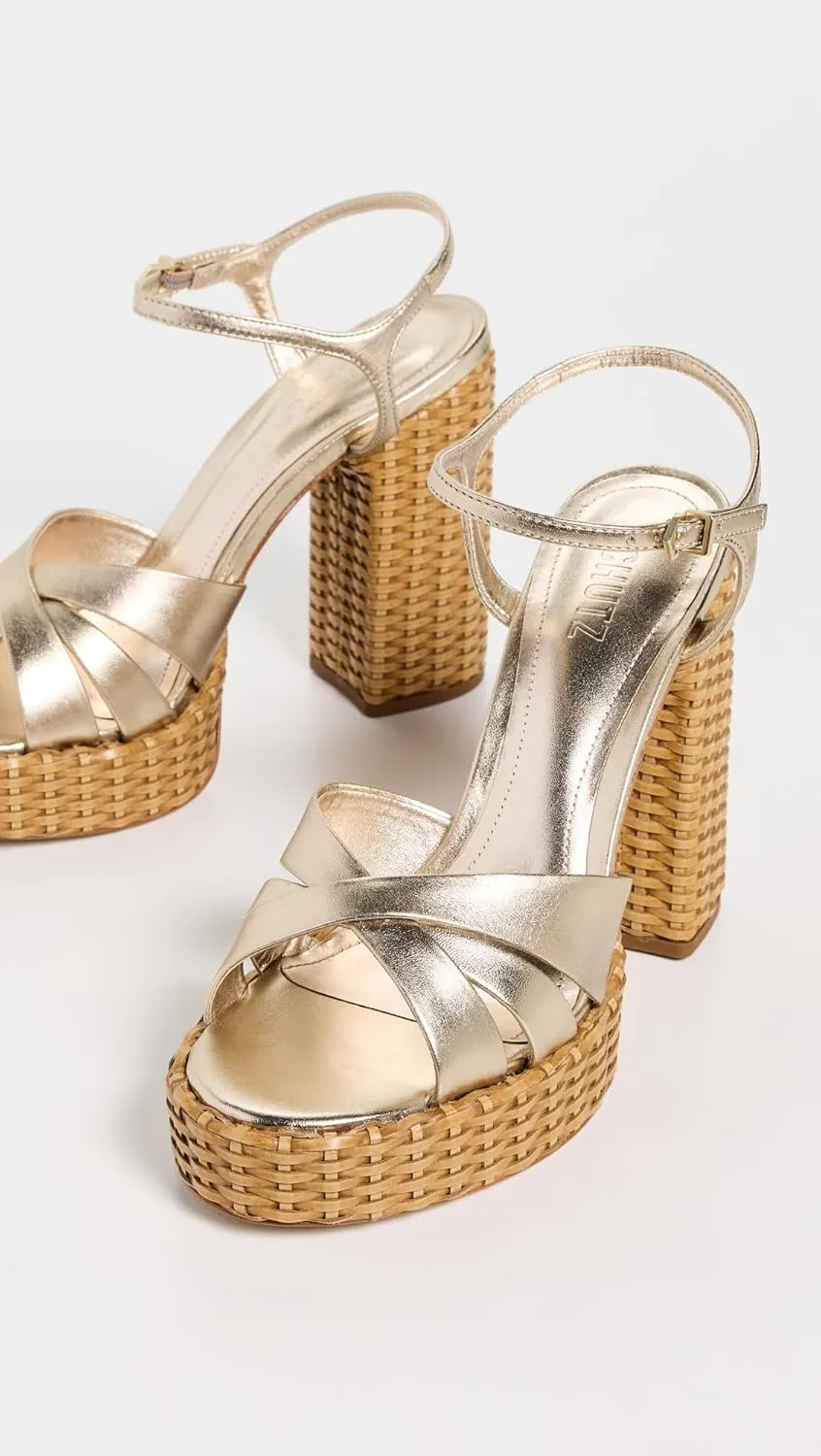 SCHUTZ Women's Keefa Straw Sandal