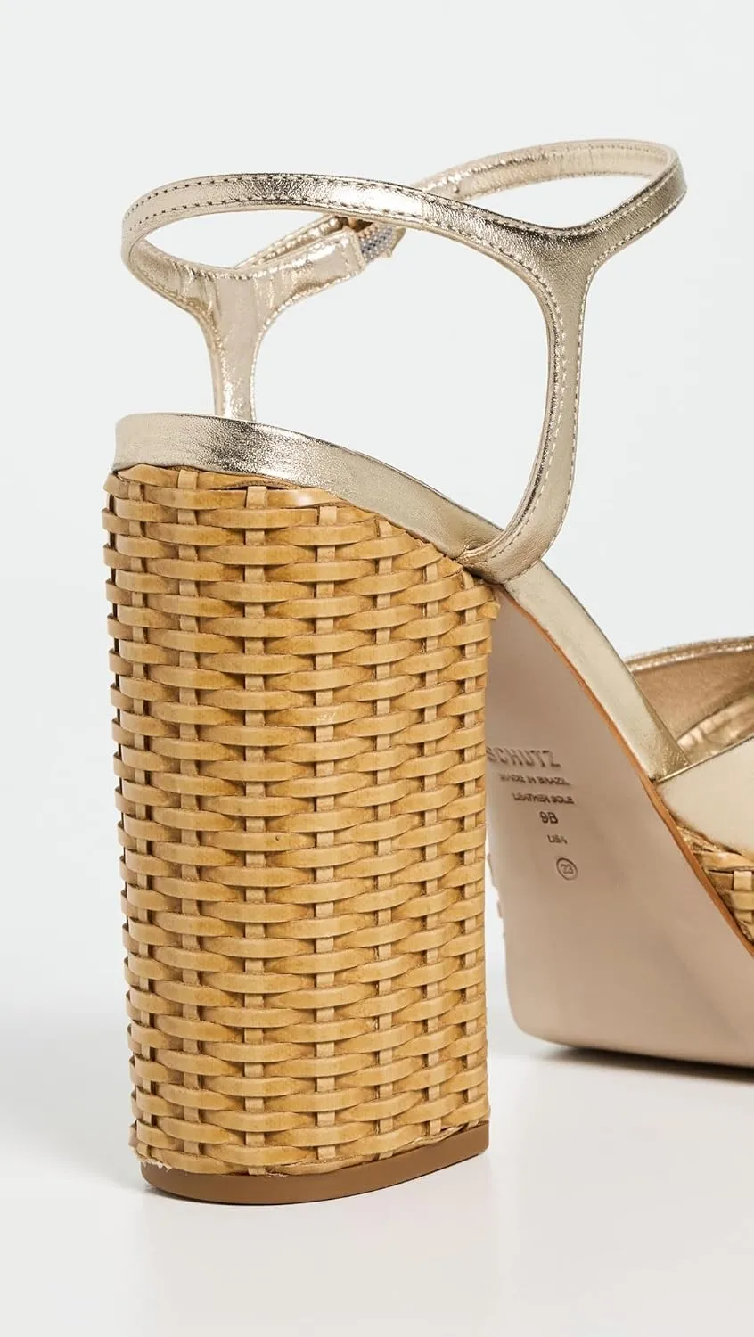 SCHUTZ Women's Keefa Straw Sandal