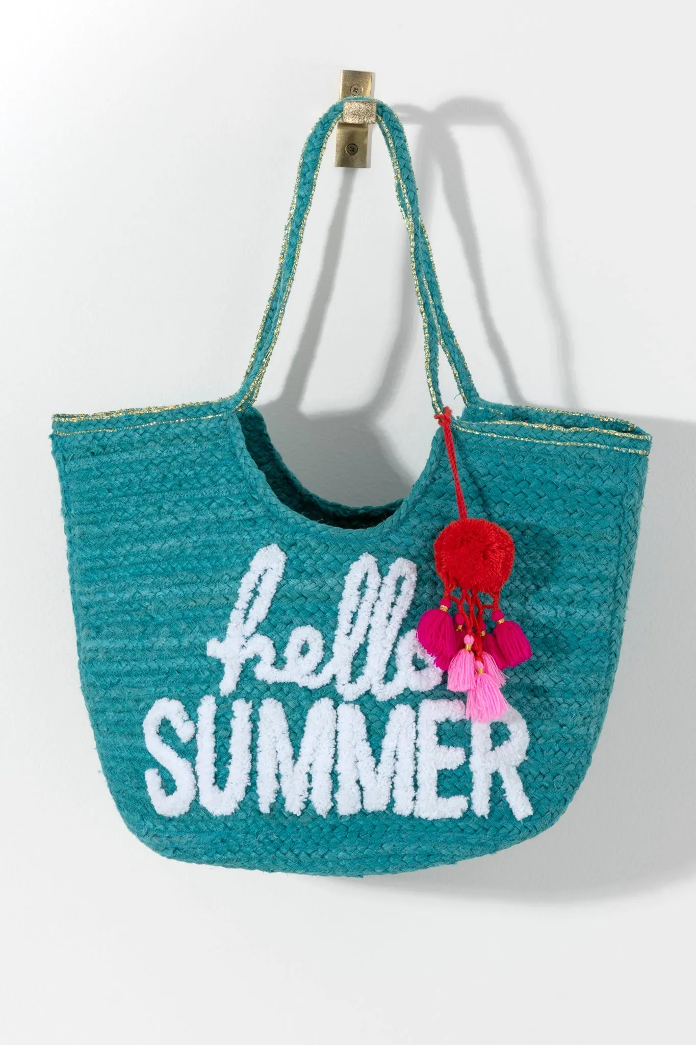 Shiraleah "Hello Summer" Tote, Turquoise - FINAL SALE ONLY