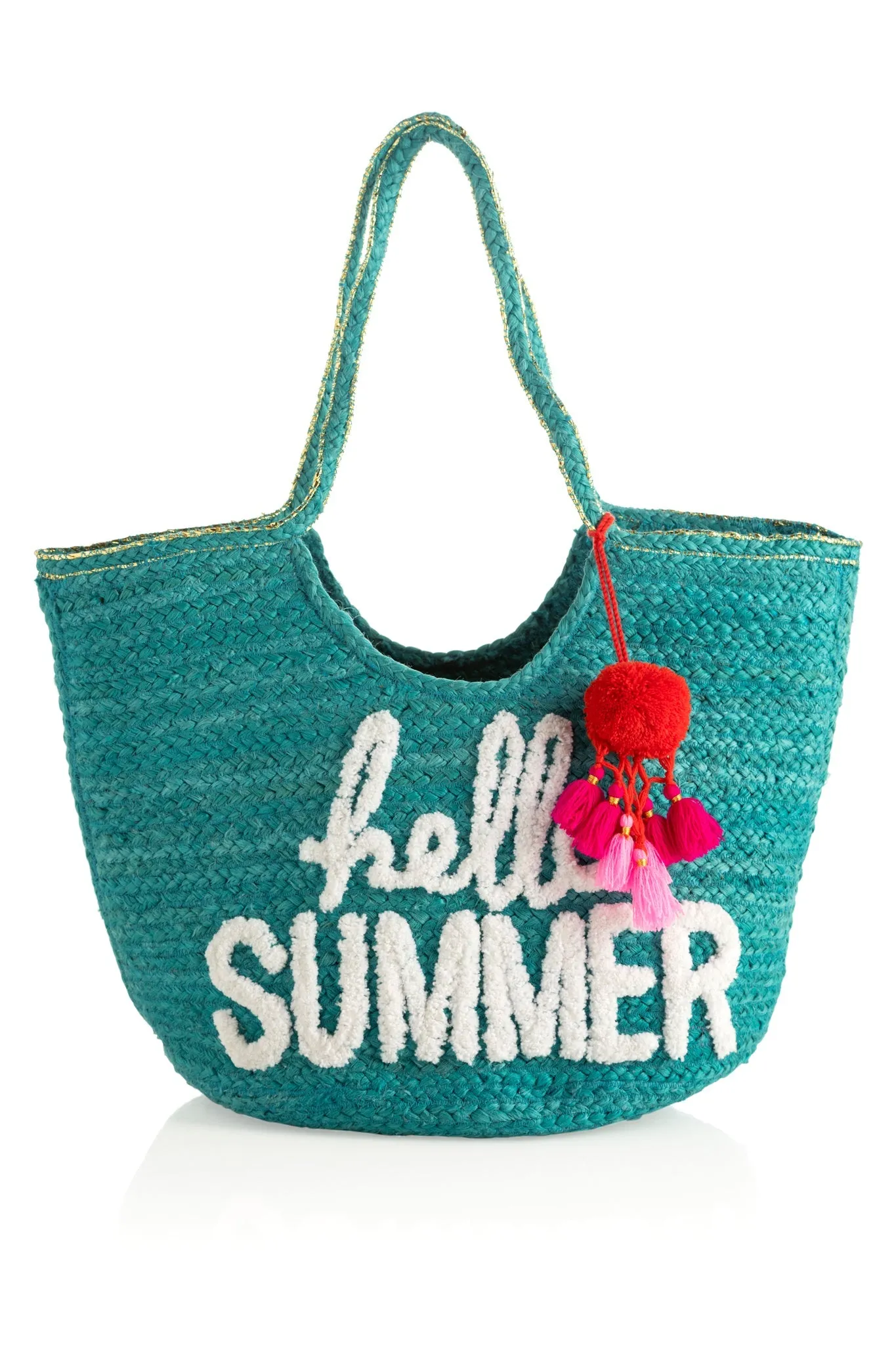 Shiraleah "Hello Summer" Tote, Turquoise - FINAL SALE ONLY