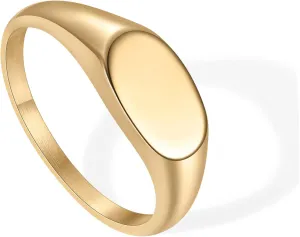 Signet Ring Bands for Women/Lightweight Stainless Steel Signet Ring Bands /14K Gold Plated Rose Gold Silver Chunky Signet Stackable Rings/Size 5-12