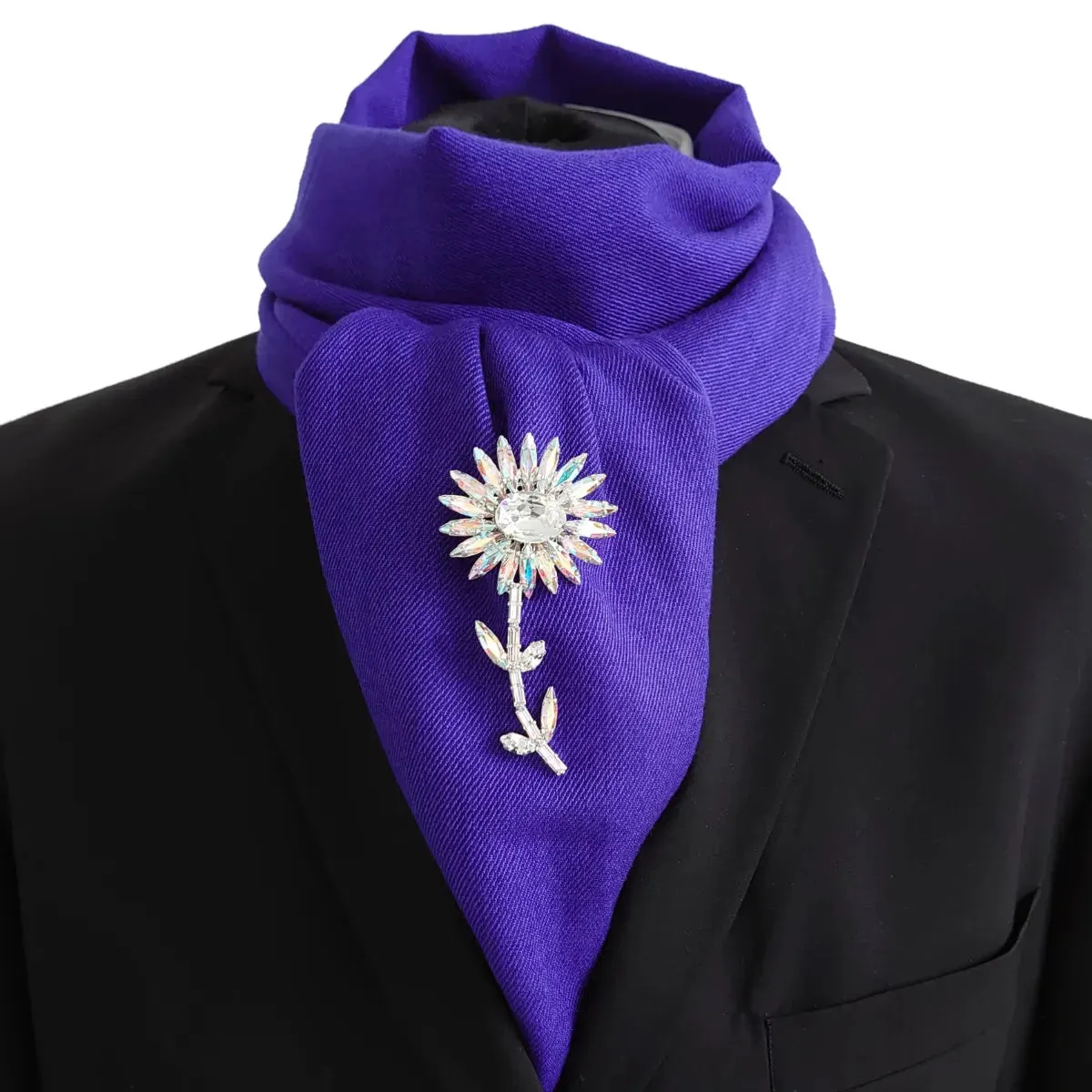 Swarovski Crystals Sparkling Flower Lapel Brooch