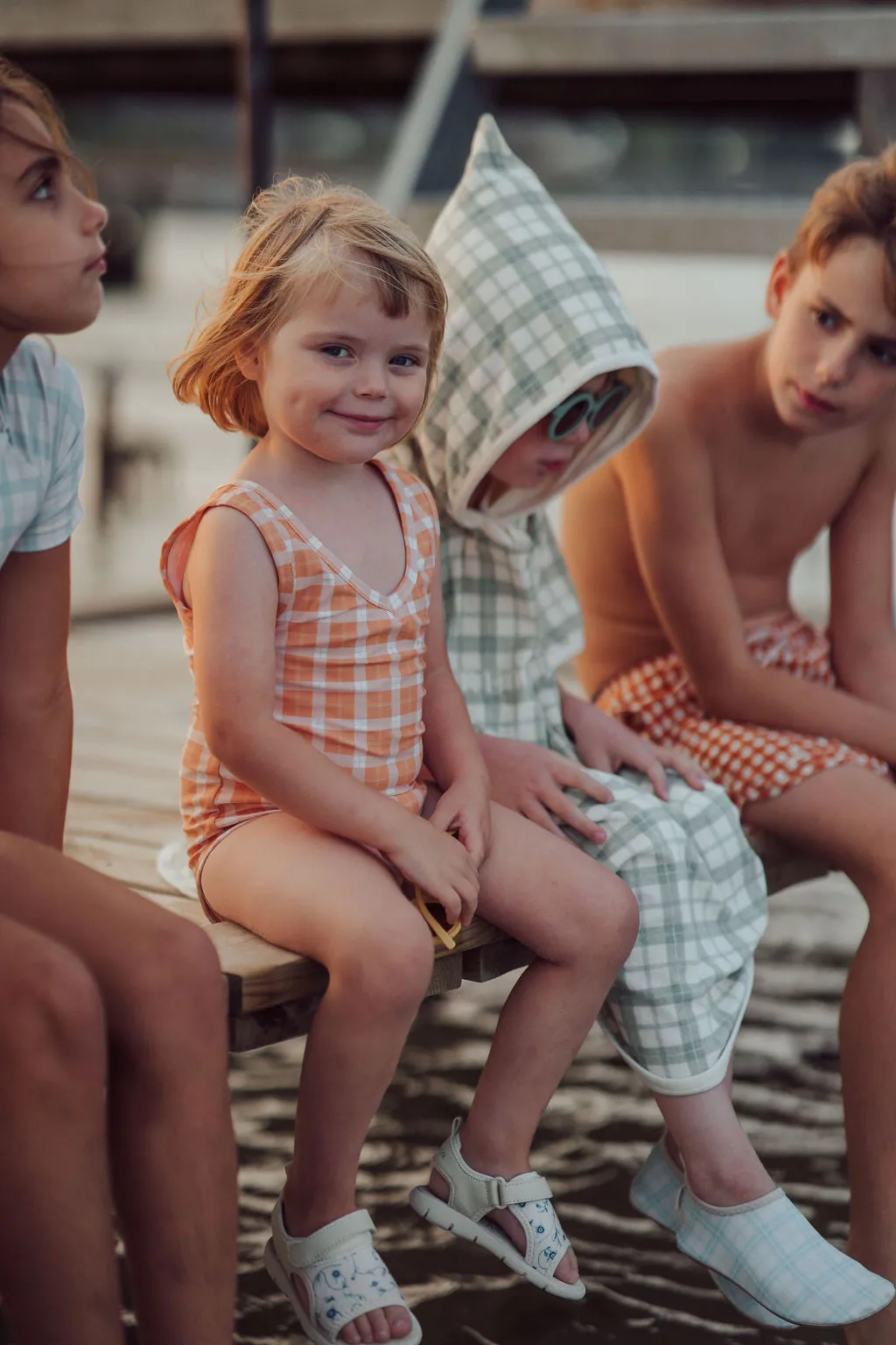 Sweetheart 1 Piece Swimsuit | UPF   Recycled - Buckwheat Plaid