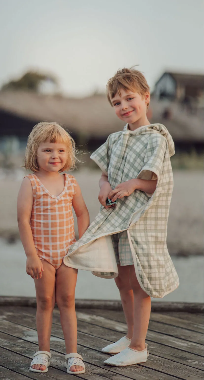Sweetheart 1 Piece Swimsuit | UPF   Recycled - Buckwheat Plaid