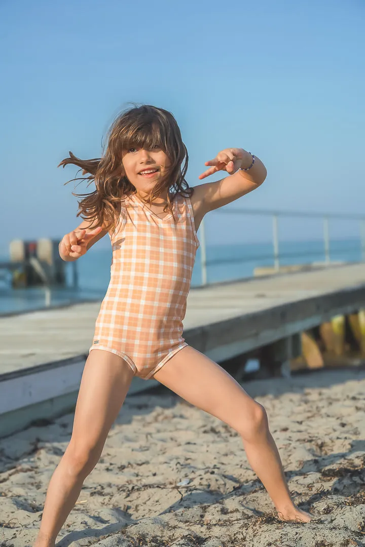 Sweetheart 1 Piece Swimsuit | UPF   Recycled - Buckwheat Plaid