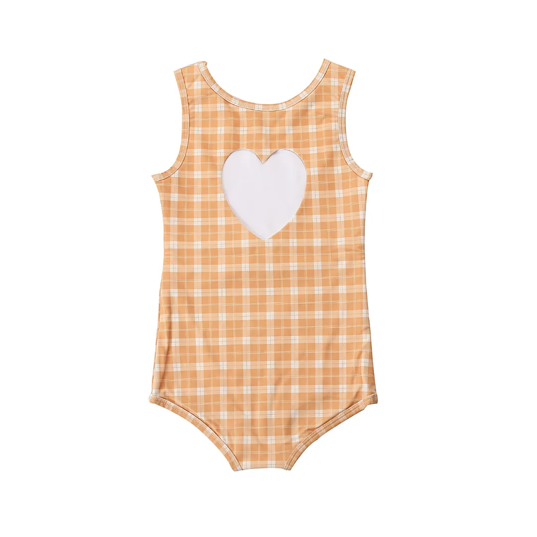 Sweetheart 1 Piece Swimsuit | UPF   Recycled - Buckwheat Plaid
