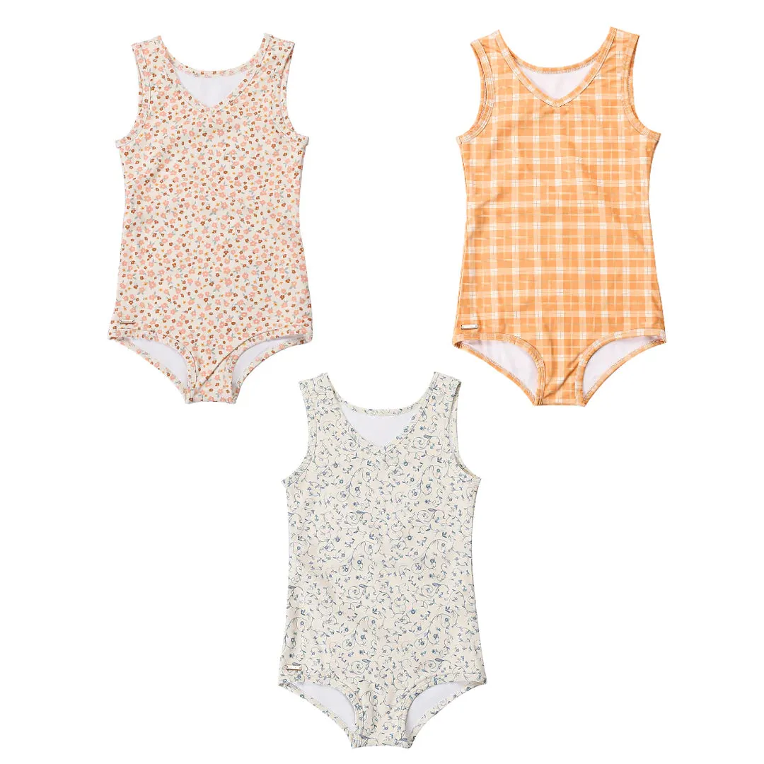 Sweetheart 1 Piece Swimsuit | UPF   Recycled - Buckwheat Plaid
