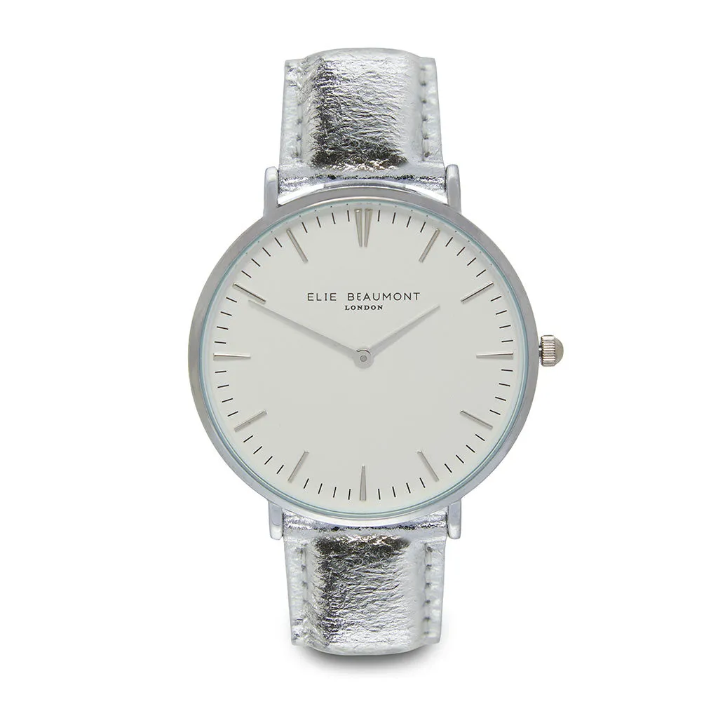Vegan Oxford Large White Dial/Silver