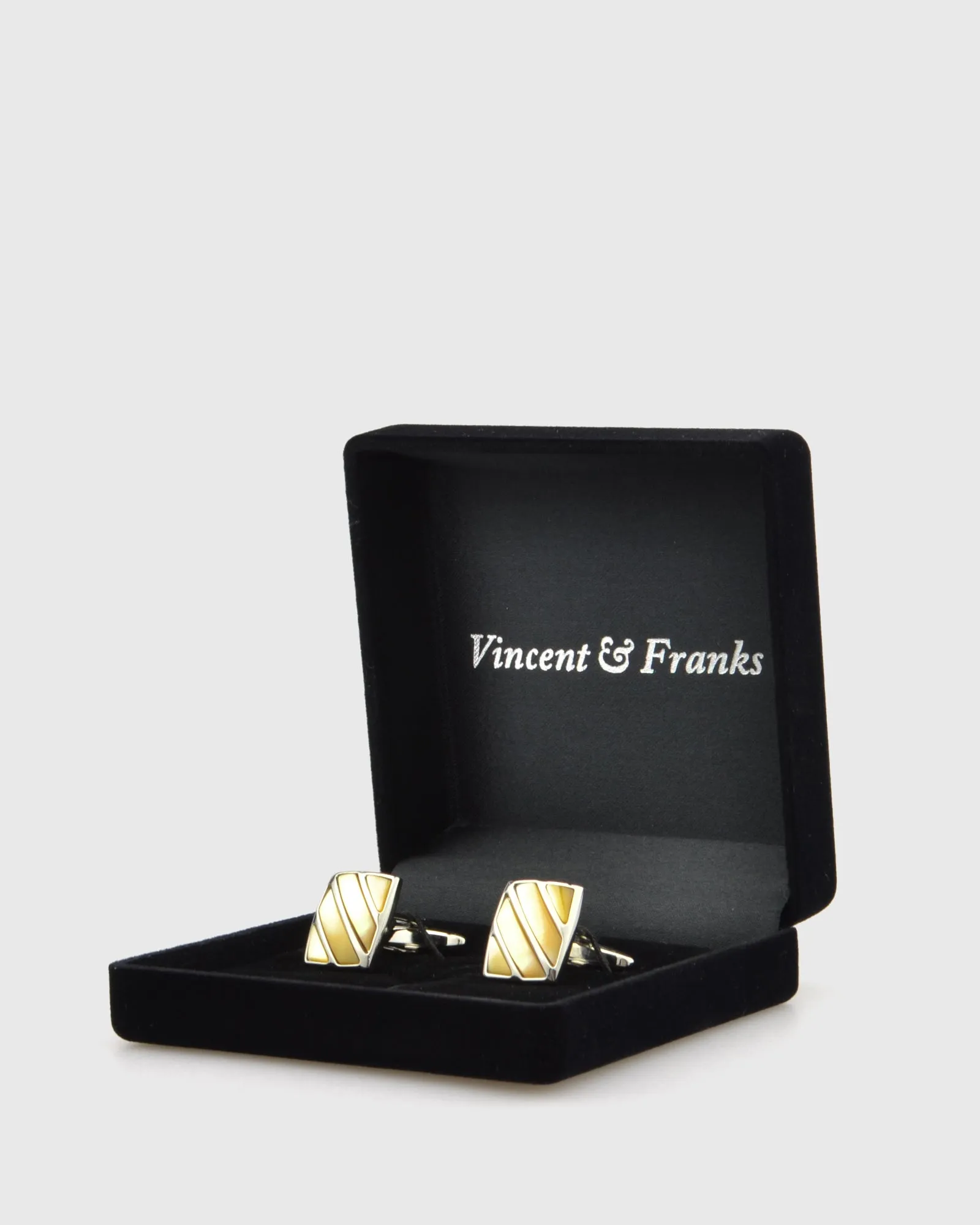 VINCENT & FRANKS VF23170M YELLOW MOP CUFFLINKS
